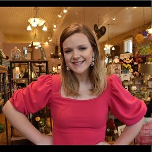 Pink BIG Puffy Sleeves Top